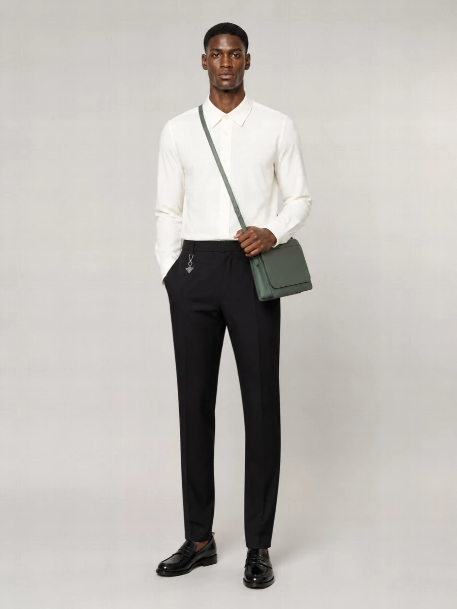 Prada Cotton Tapered Tailored Trousers