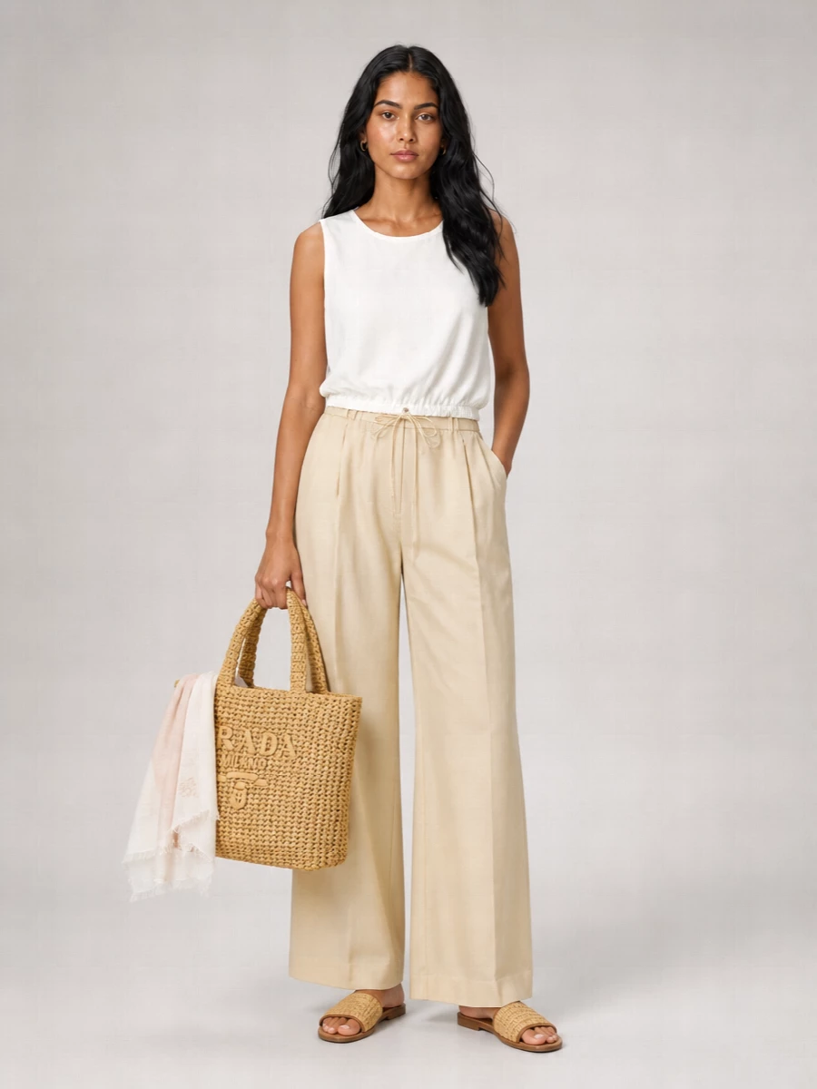 Prada Na Raffia Shoulder Bag
