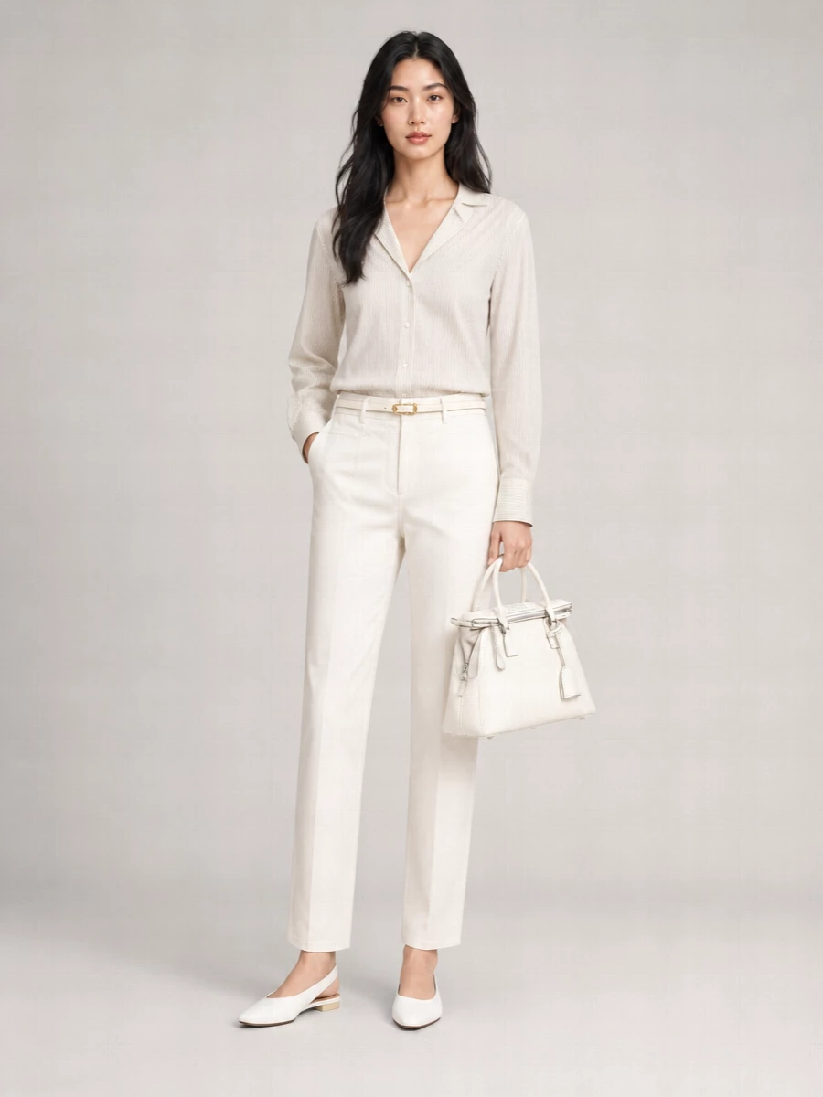 Mother Straight Leg Trousers Belt Loops Pockets