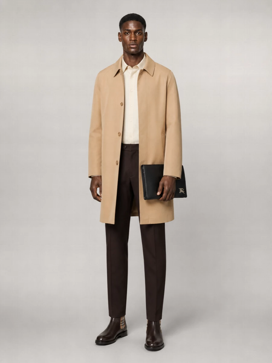 Burberry Cotton Long-Sleeve Trench Coat