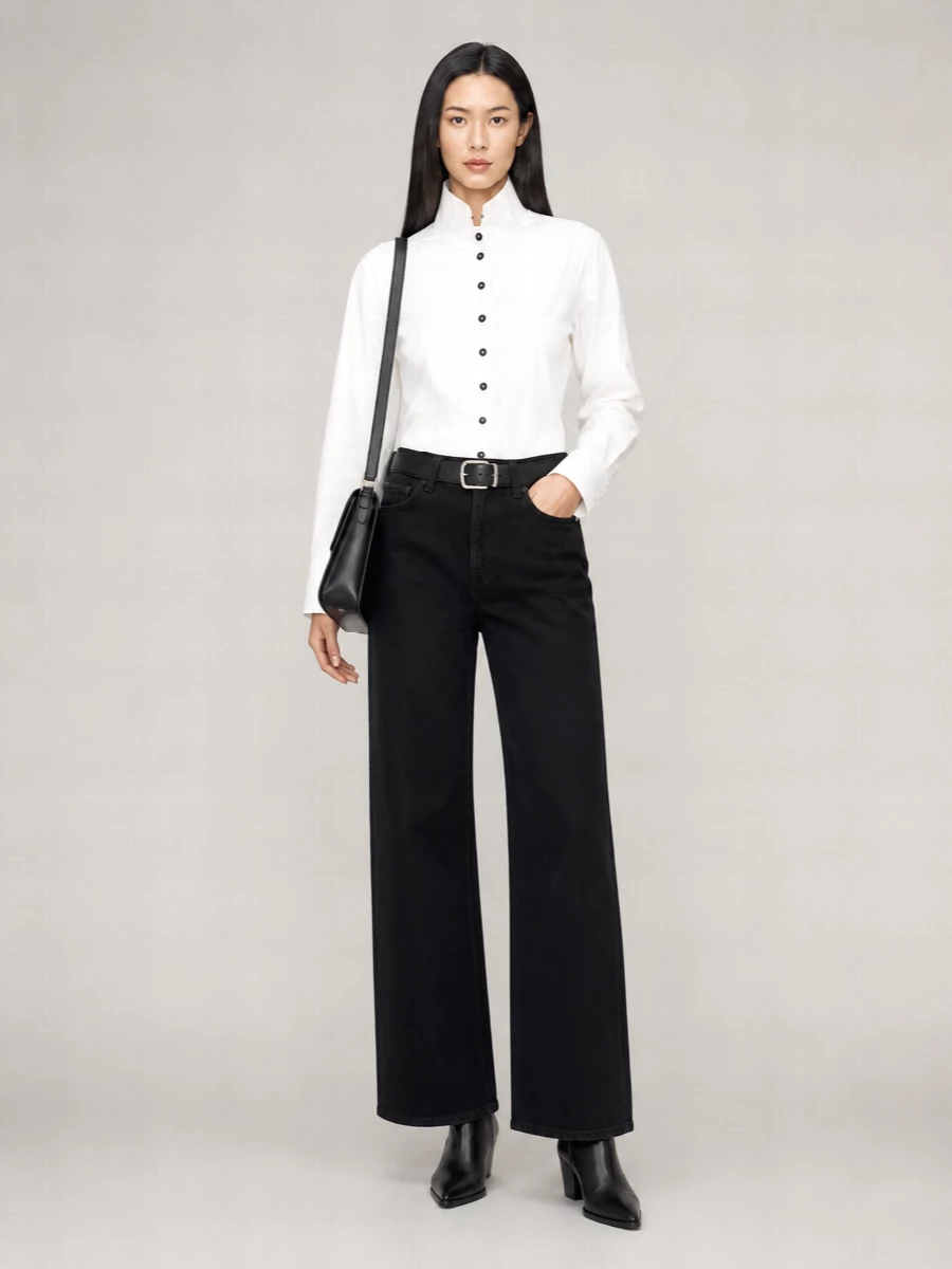 7 For All Mankind denim wide-leg trousers