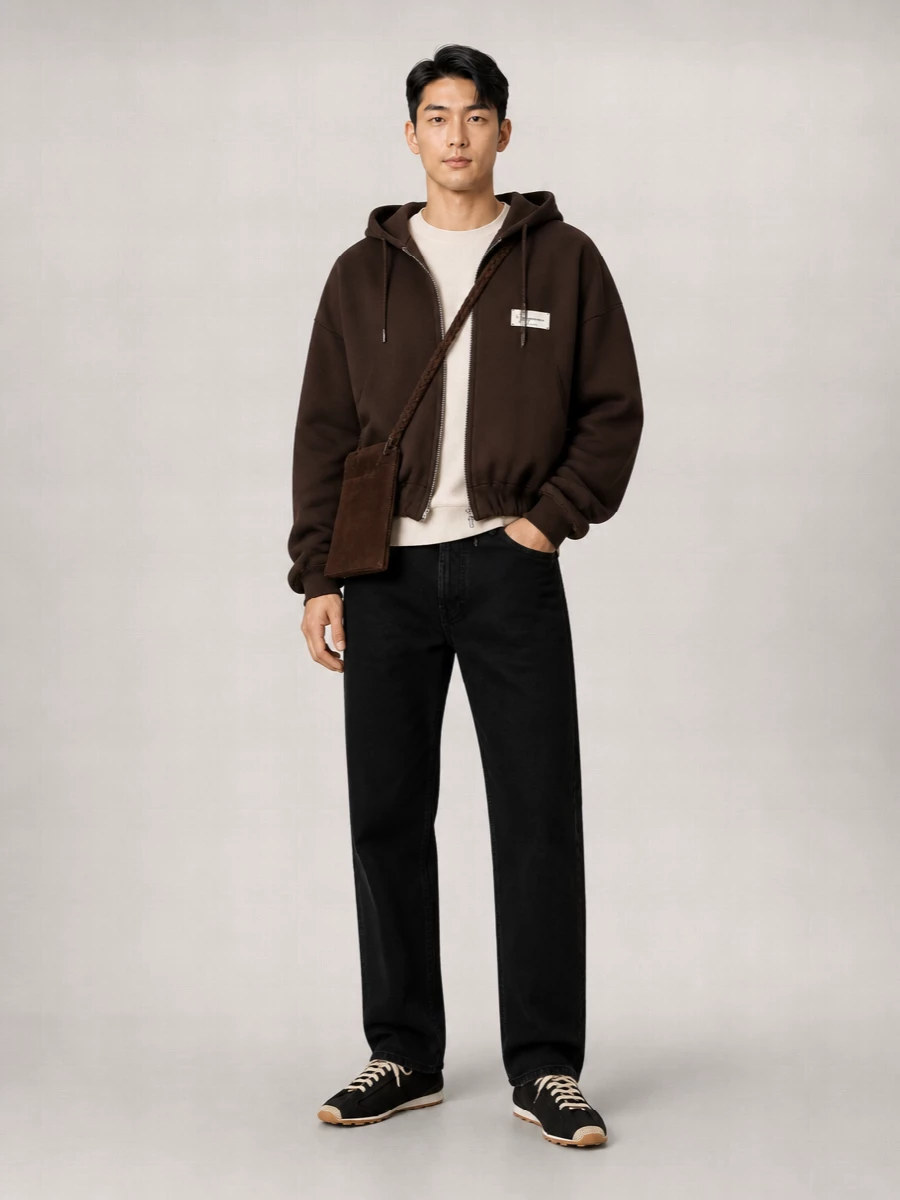 Jacquemus Cotton Zip-Up Logo Hoodie