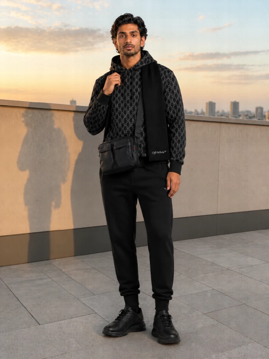 Emporio armani hoodie prada joggers gucci bag