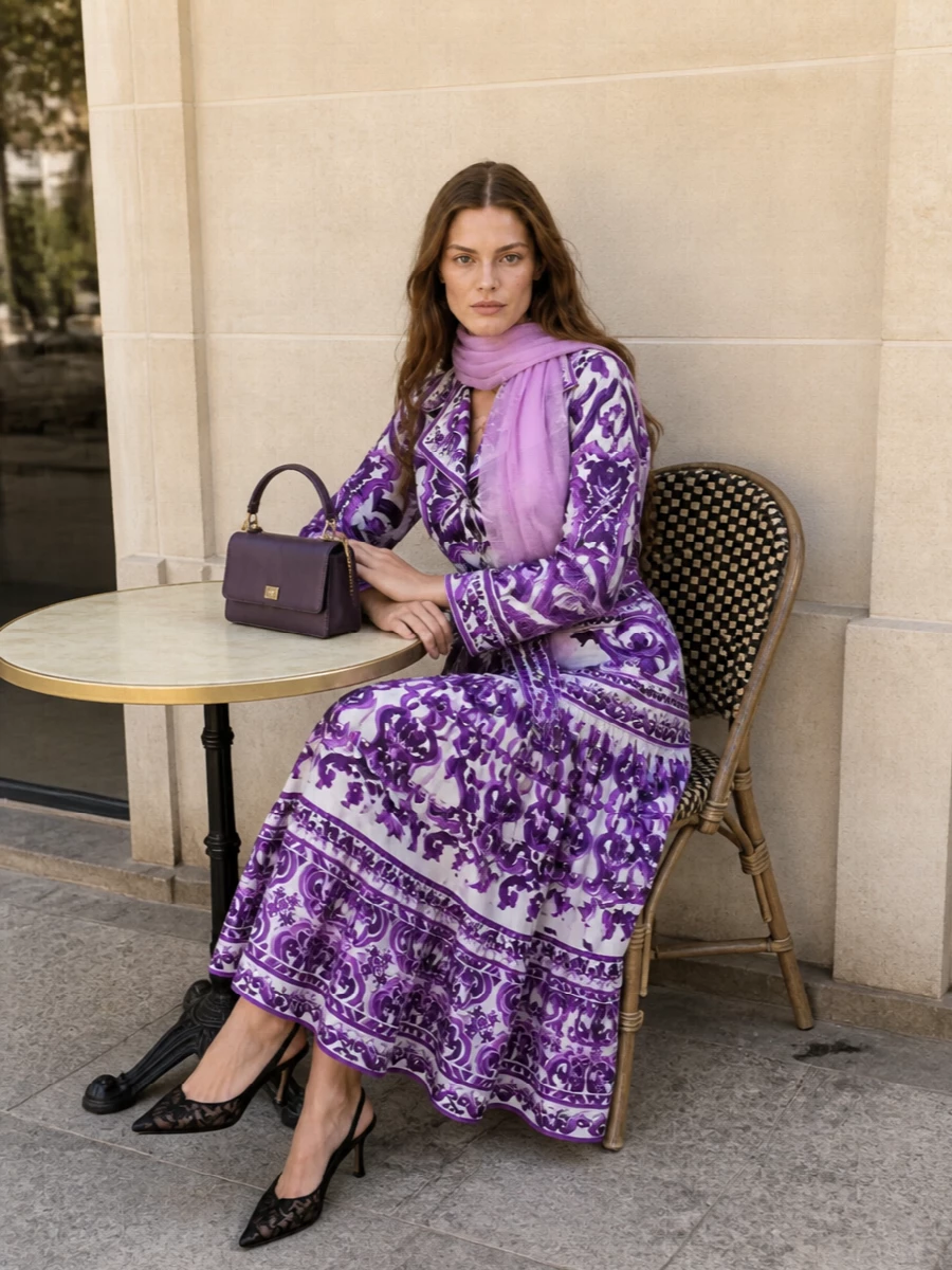 Dolce gabbana purple baroque set lace heels