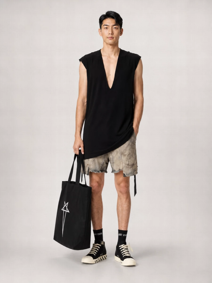 Off-White Canvas Lace-Up Sneakers