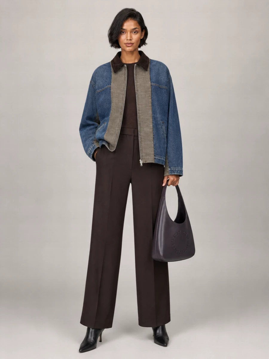 Stella Mccartney Denim Tweed Bomber Jacket
