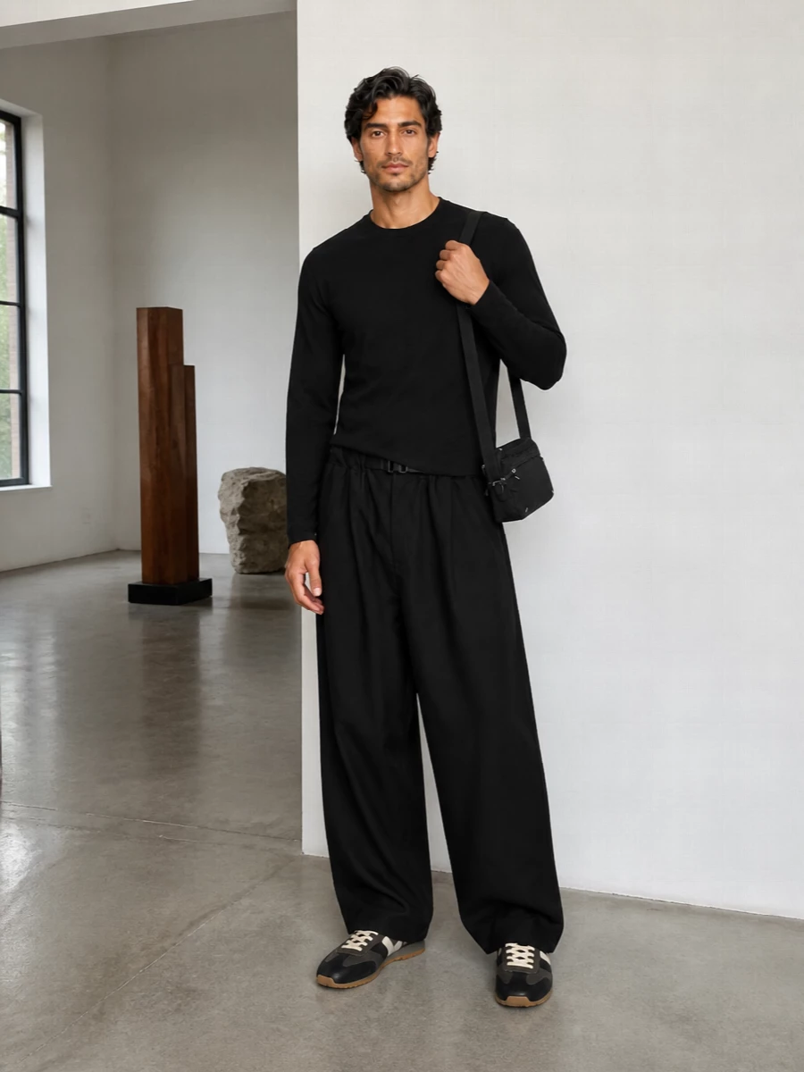 Comme des garcons wide leg pants asymmetric top