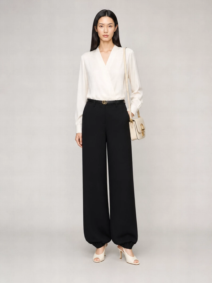 Giorgio Armani Silk V-Neck Blouse