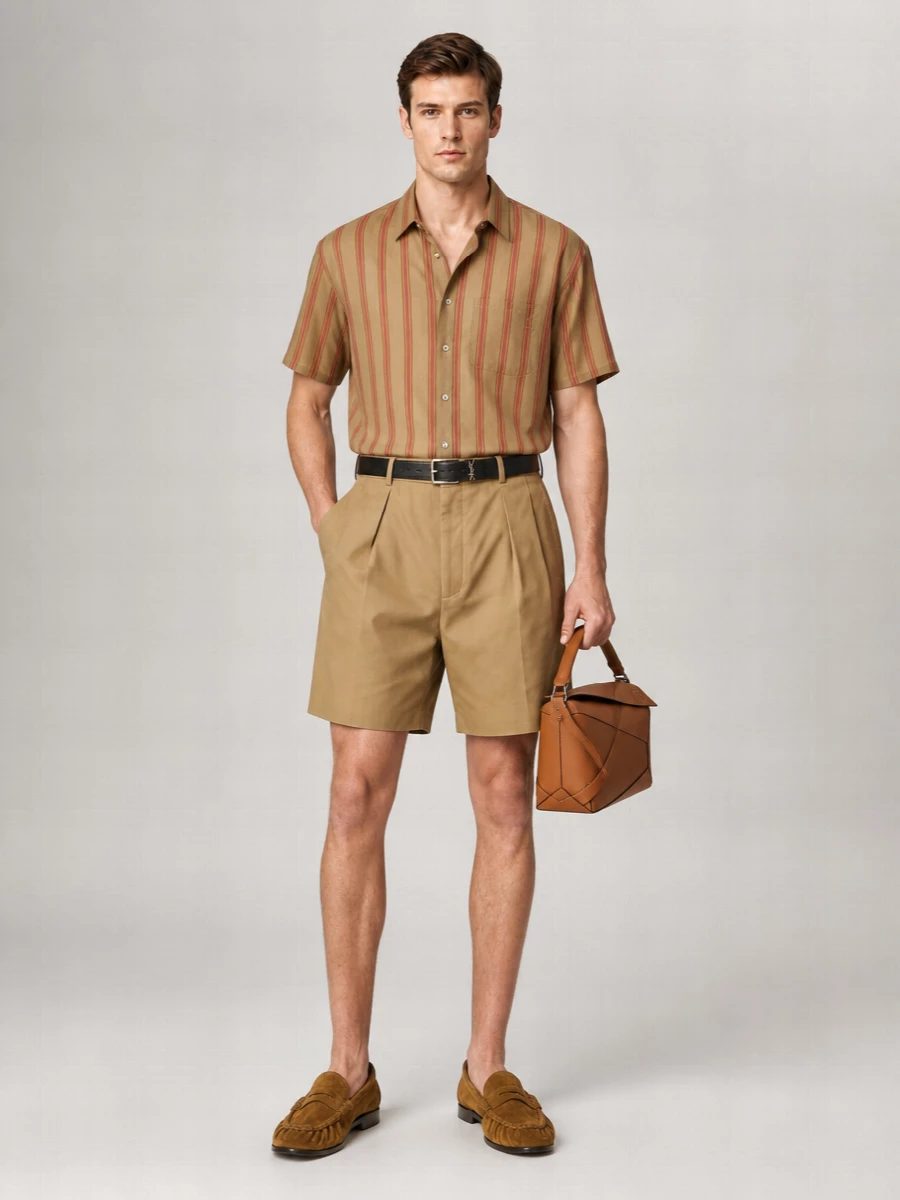 Saint Laurent Striped Short-Sleeve Shirt