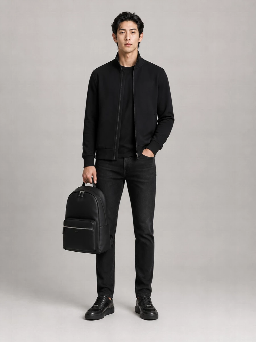 Boss Virgin Wool High Neck Zip Cardigan