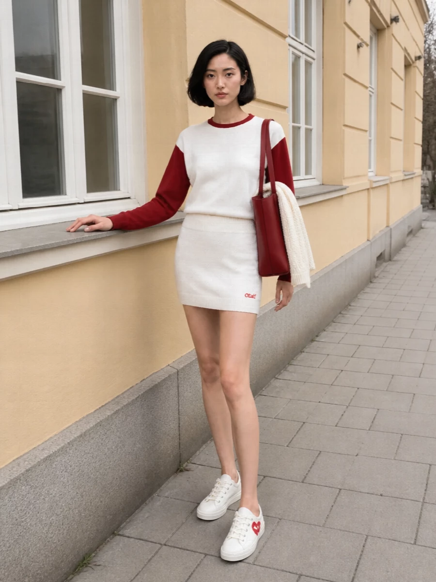 Chloe knit mini red sweater stella bag