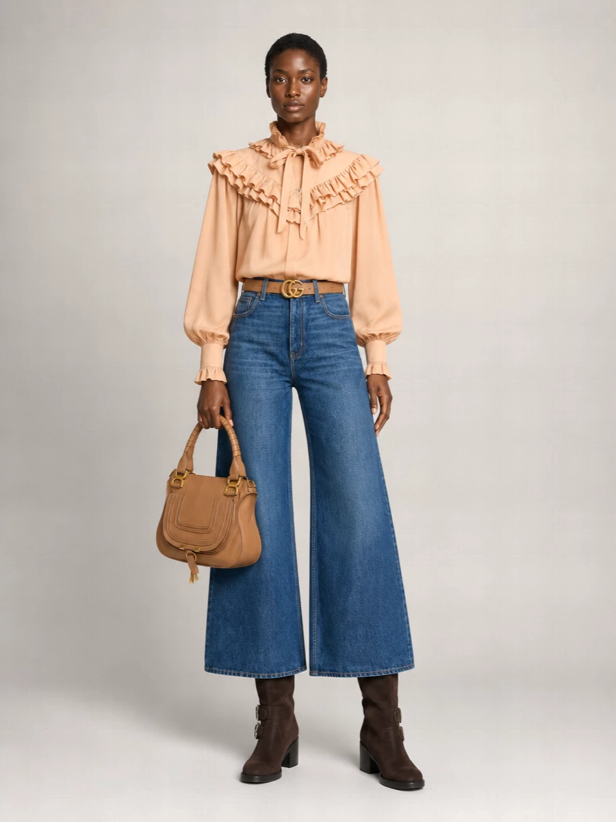 Chloé Denim High-Rise Wide-Leg Jeans