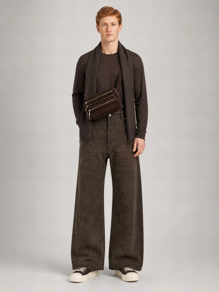 Rick Owens Drkshdw Cotton Wide-Leg Mid-Rise Jeans
