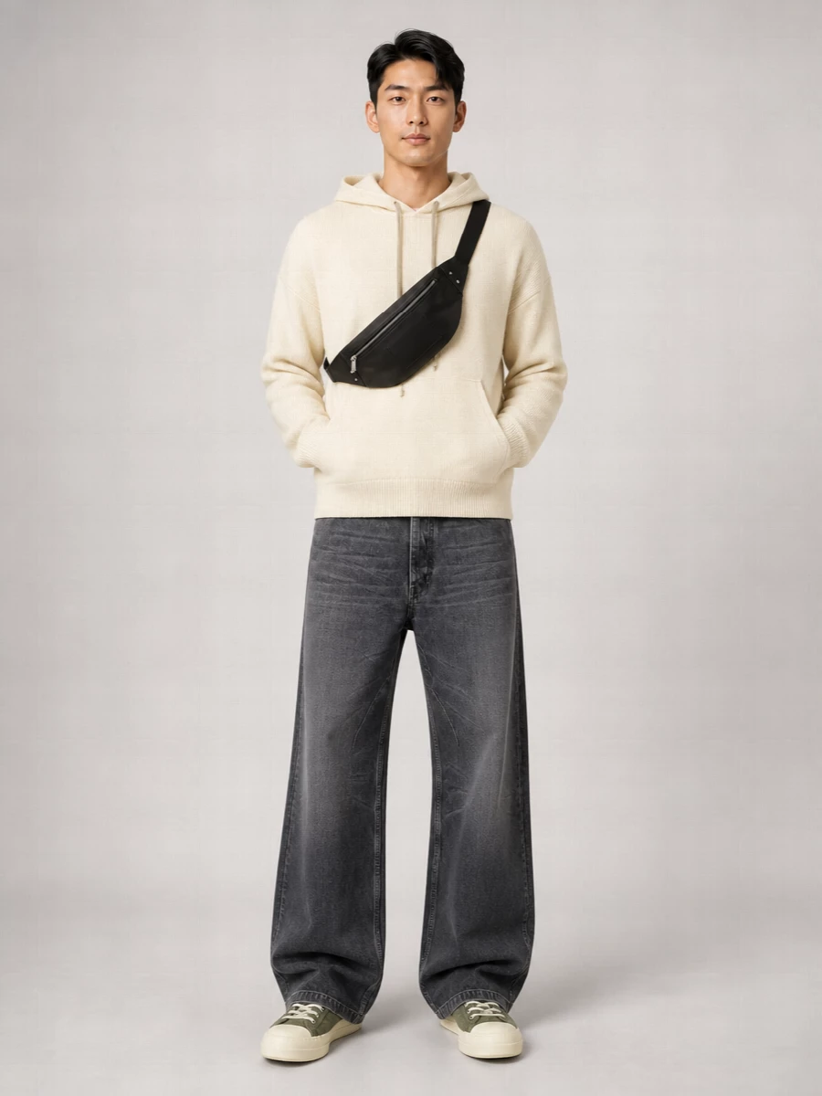Rick Owens Hair-On Leather Low-Top Sneakers