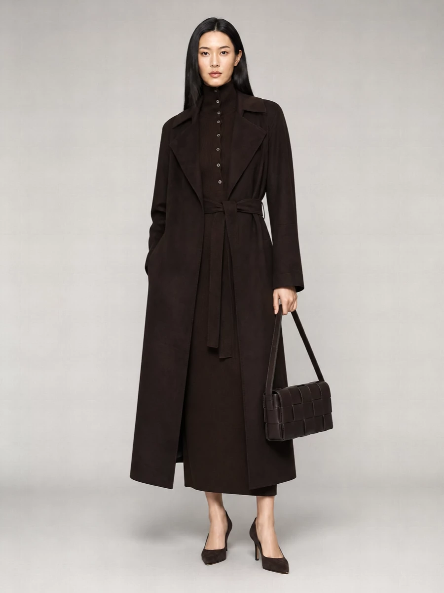 The Row Suede Belted Coat