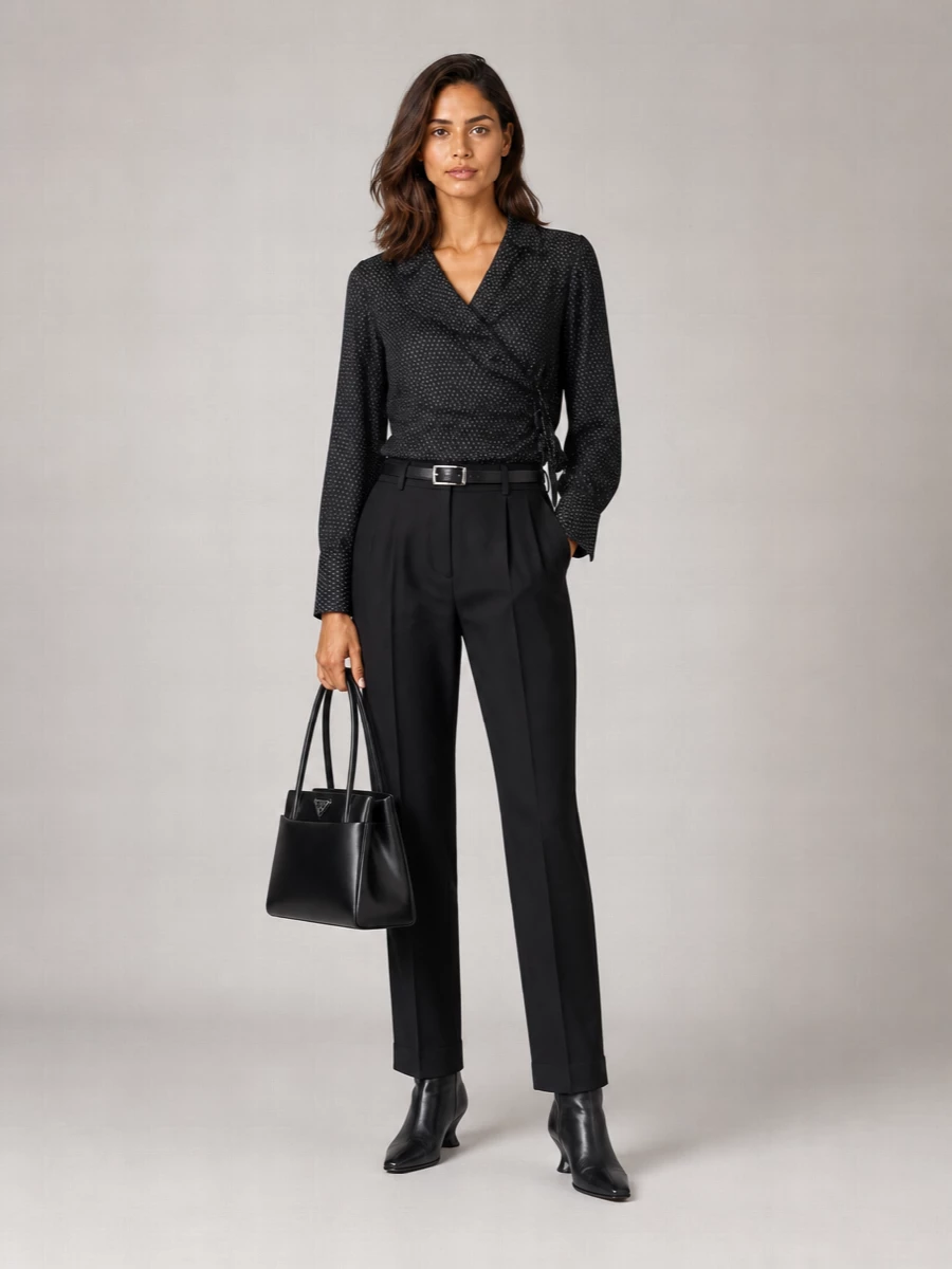 Dries Van Noten High-Rise Pleated Wide-Leg Tailored Trousers