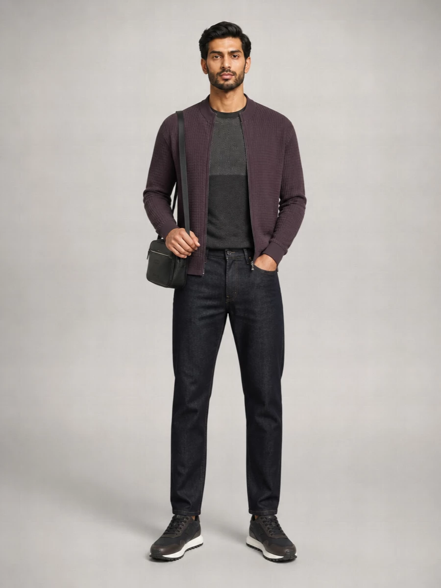 Emporio Armani Virgin Wool Round Neck Cardigan