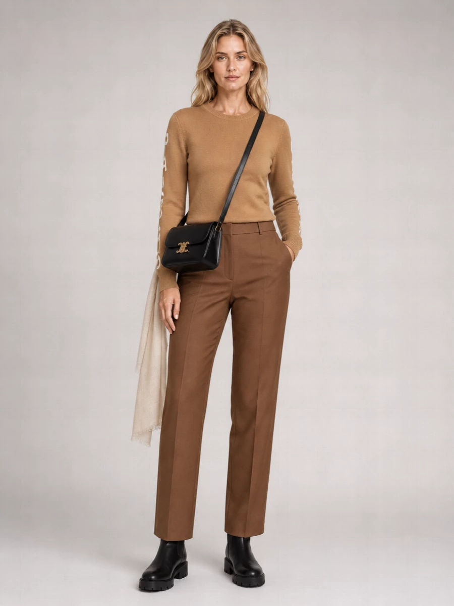 Celine Leather Triomphe Classique Shoulder Bag