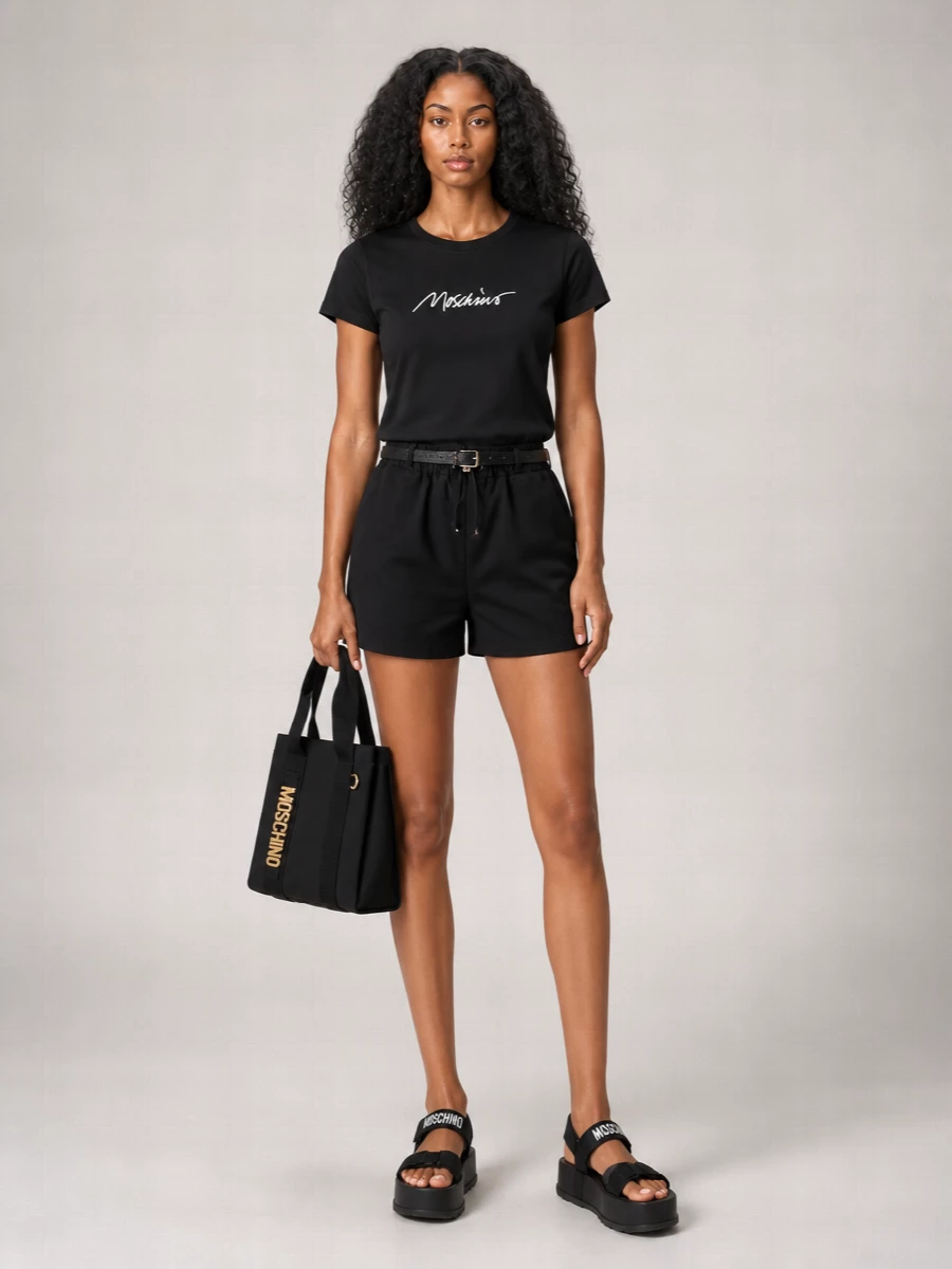 Moschino Leather Logo Sandals