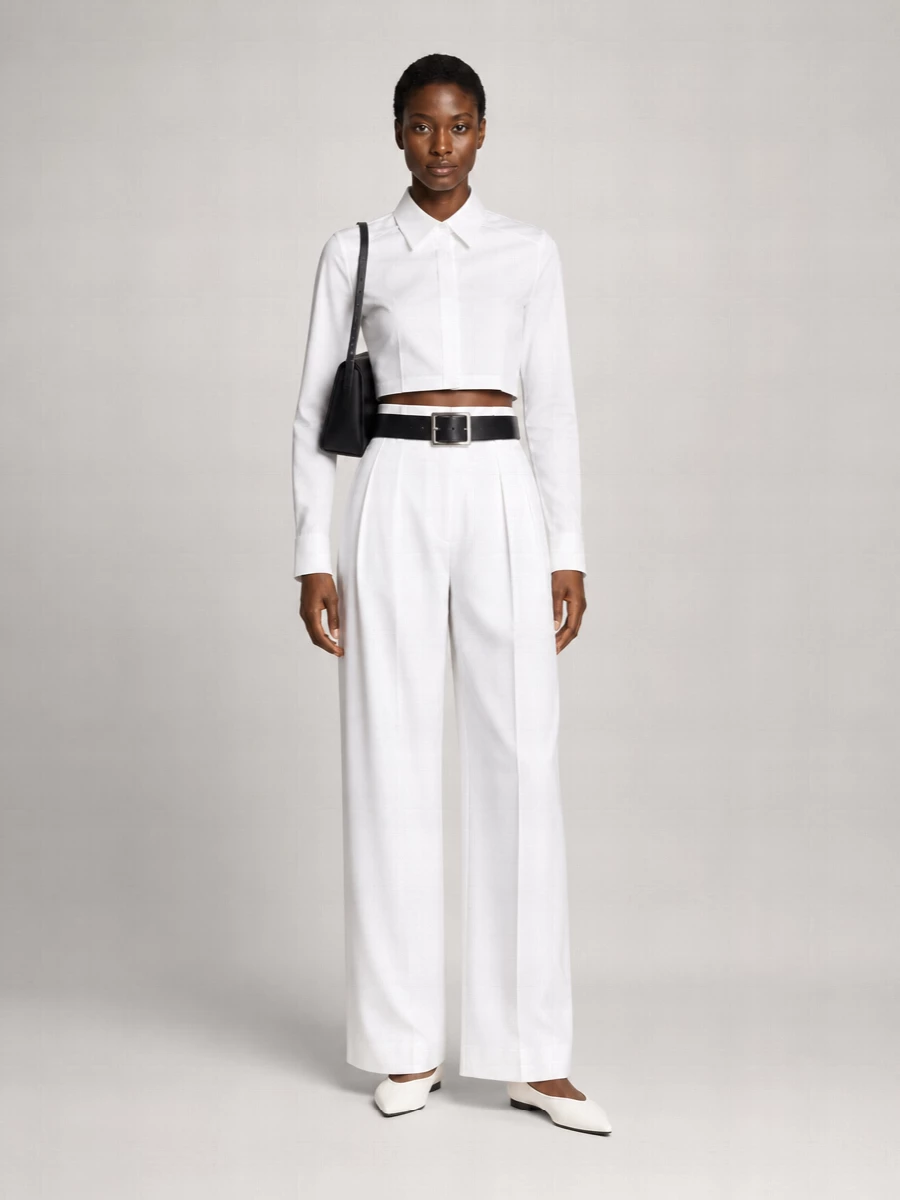 Sportmax Cotton Cropped Asymmetric Shirt