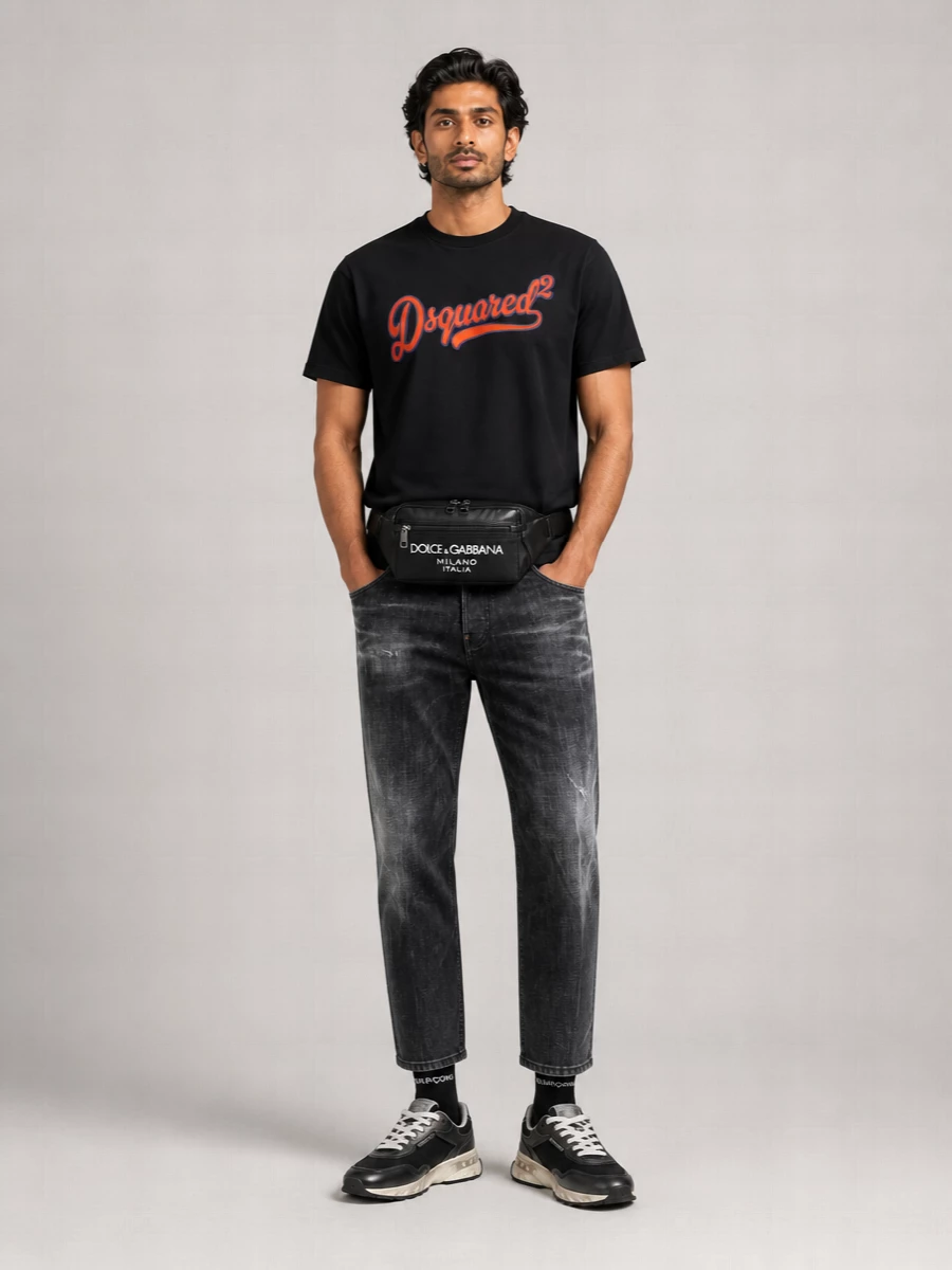 Dsquared2 Logo Print Cotton Jersey T-Shirt