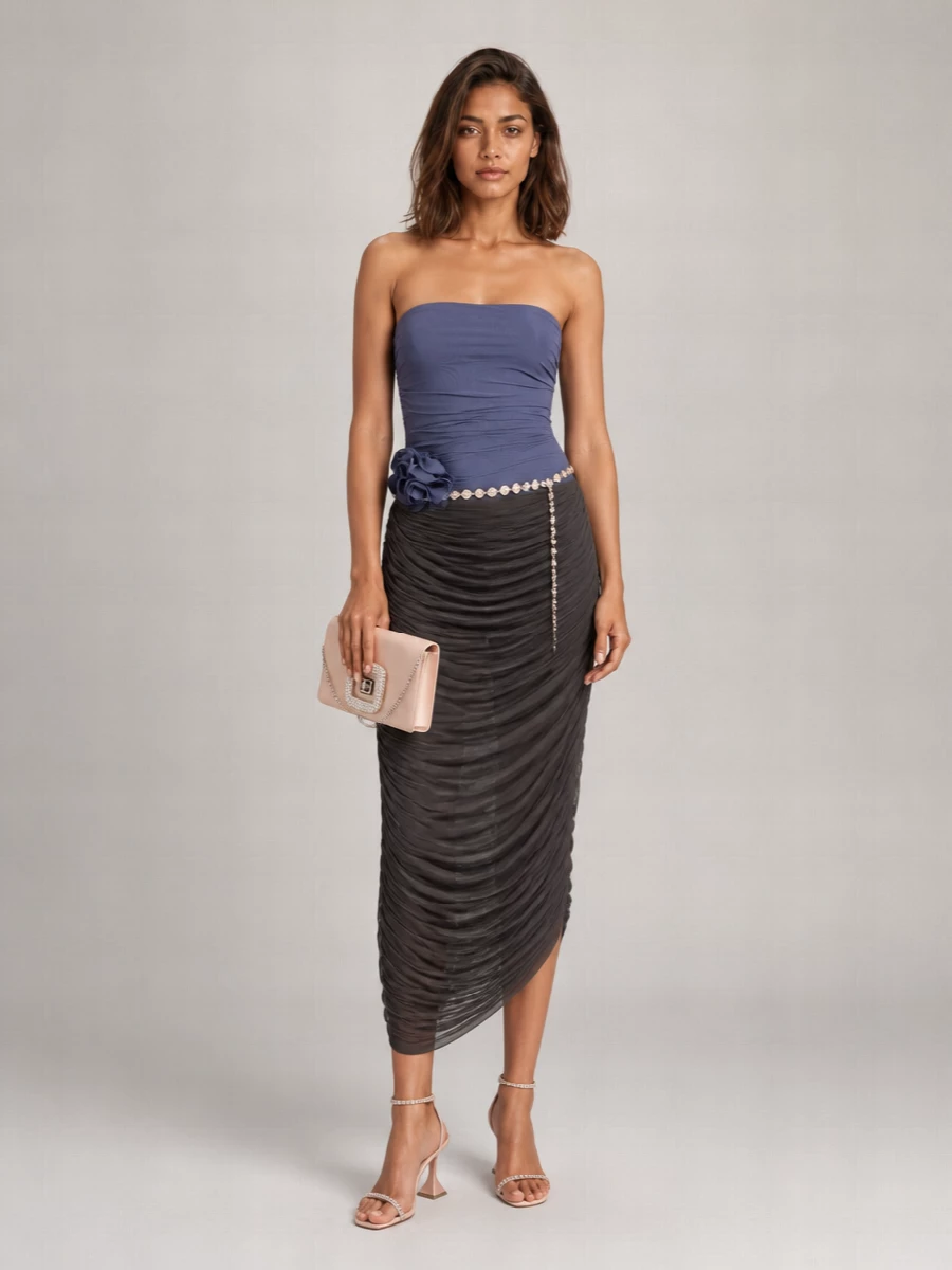 Magda Butrym Strapless Draped Swimsuit
