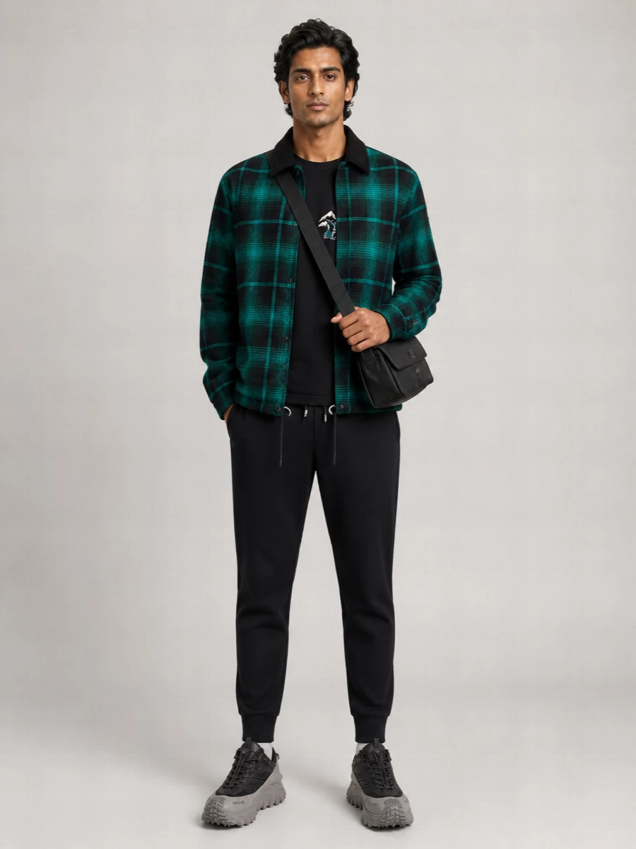 Moncler Genius reversible checked single breasted coat