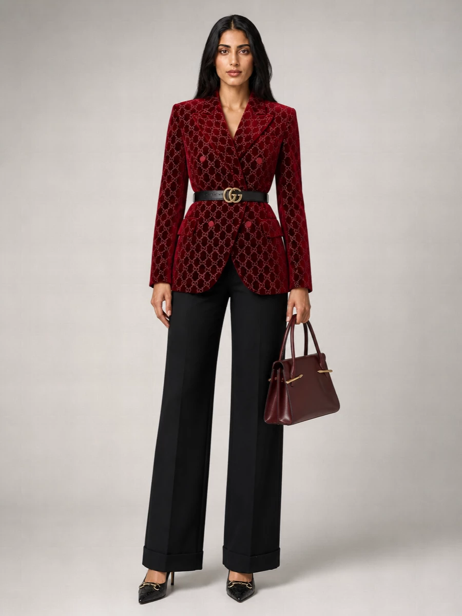 Gucci Crystal-Embellished Velvet Blazer