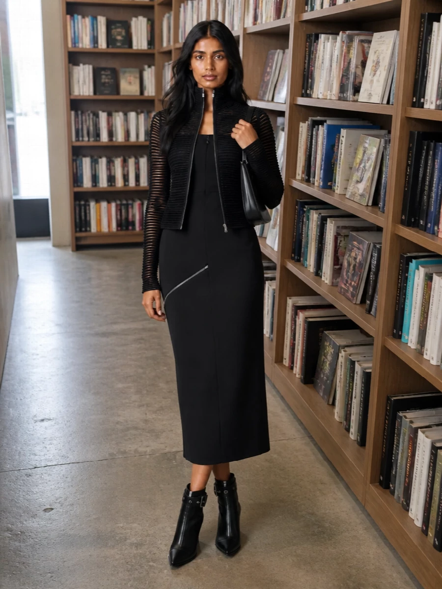 Alexander mcqueen black sheath dress ankle boots