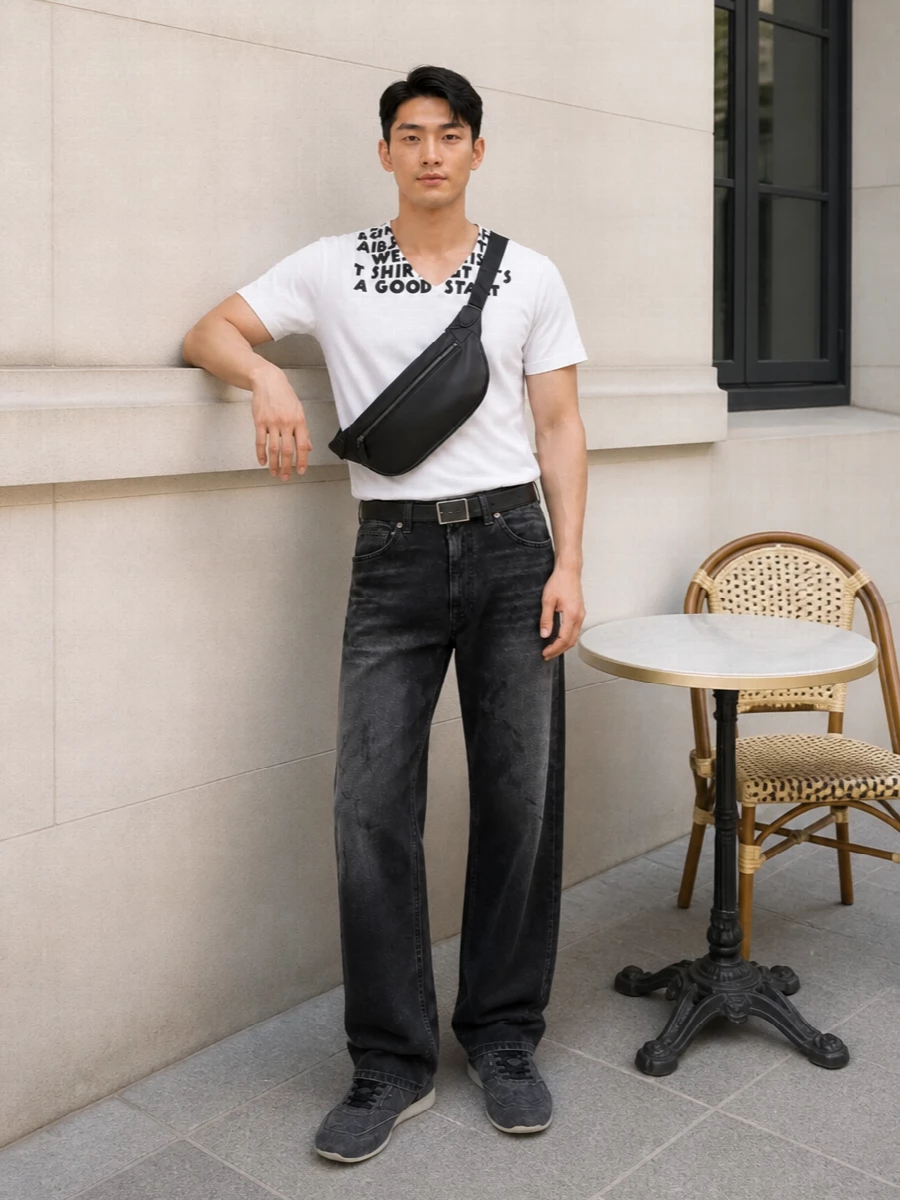 Mm6 margiela graphic tee black jeans outfit