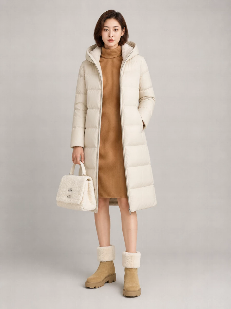 Herno Quilted Hooded Jacket Ecofur Collar