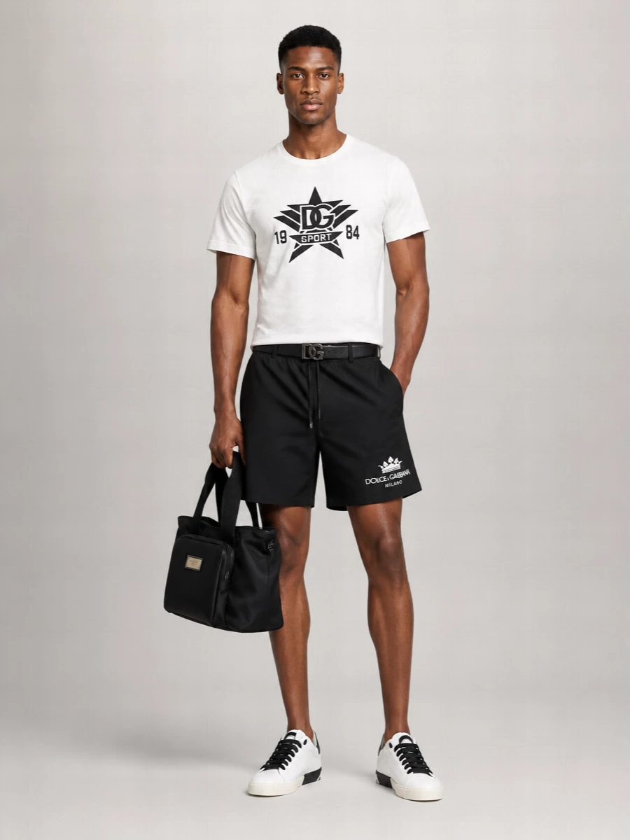 Dolce&Gabbana Cotton Printed Crew Neck Short Sleeve T-Shirt