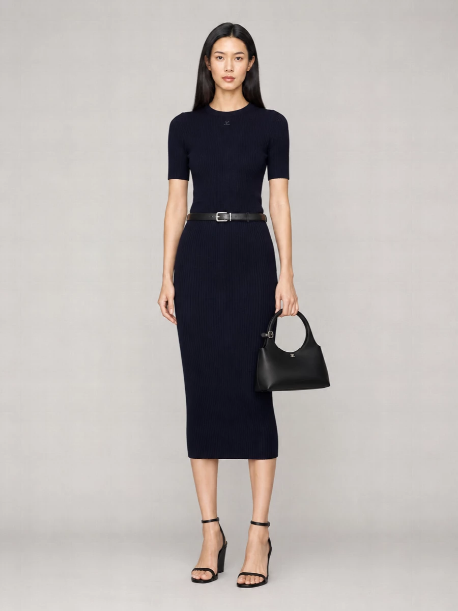 Courrèges Ribbed Pencil Skirt