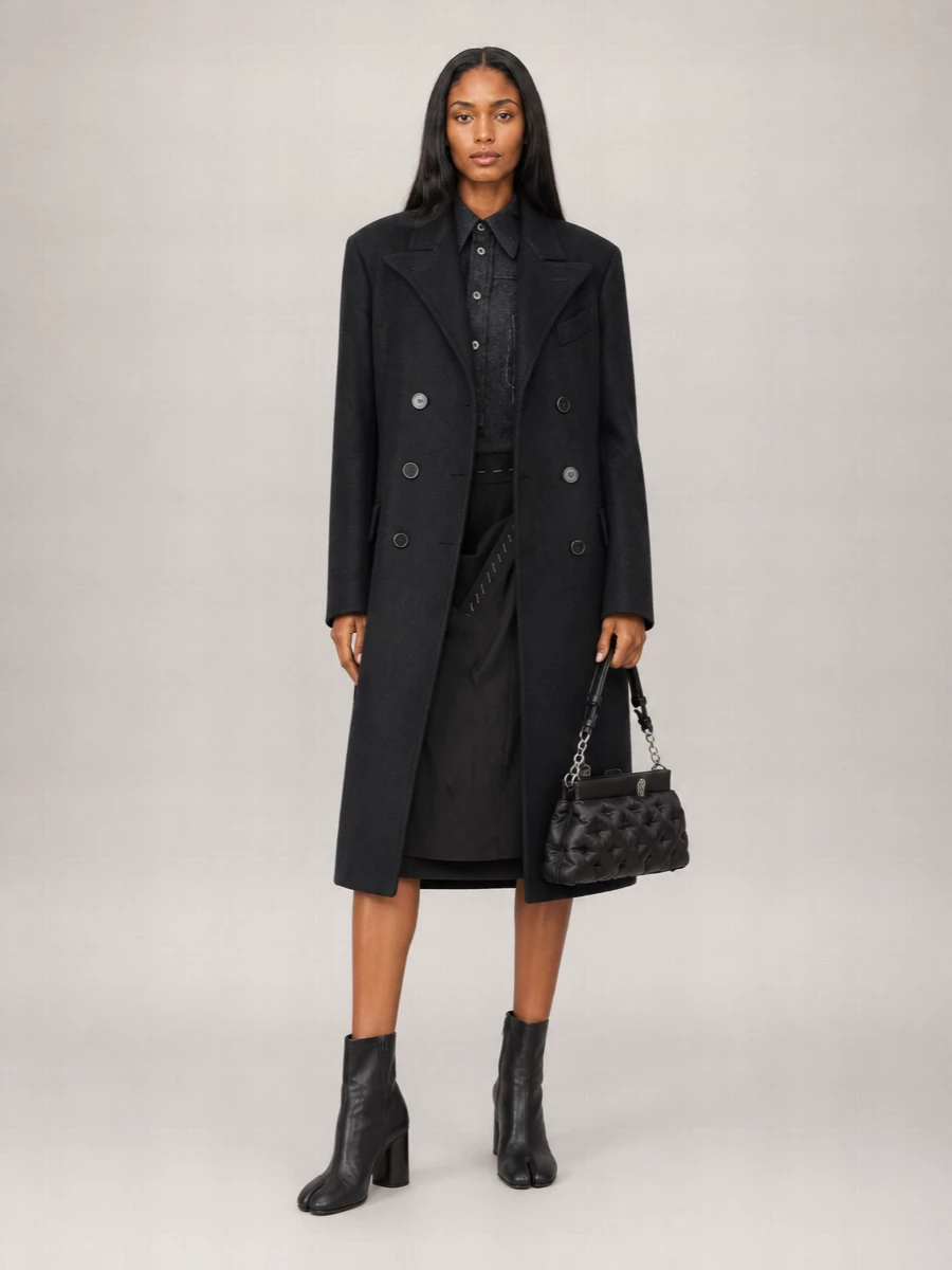 Maison Margiela Virgin Wool Double Breasted Coat