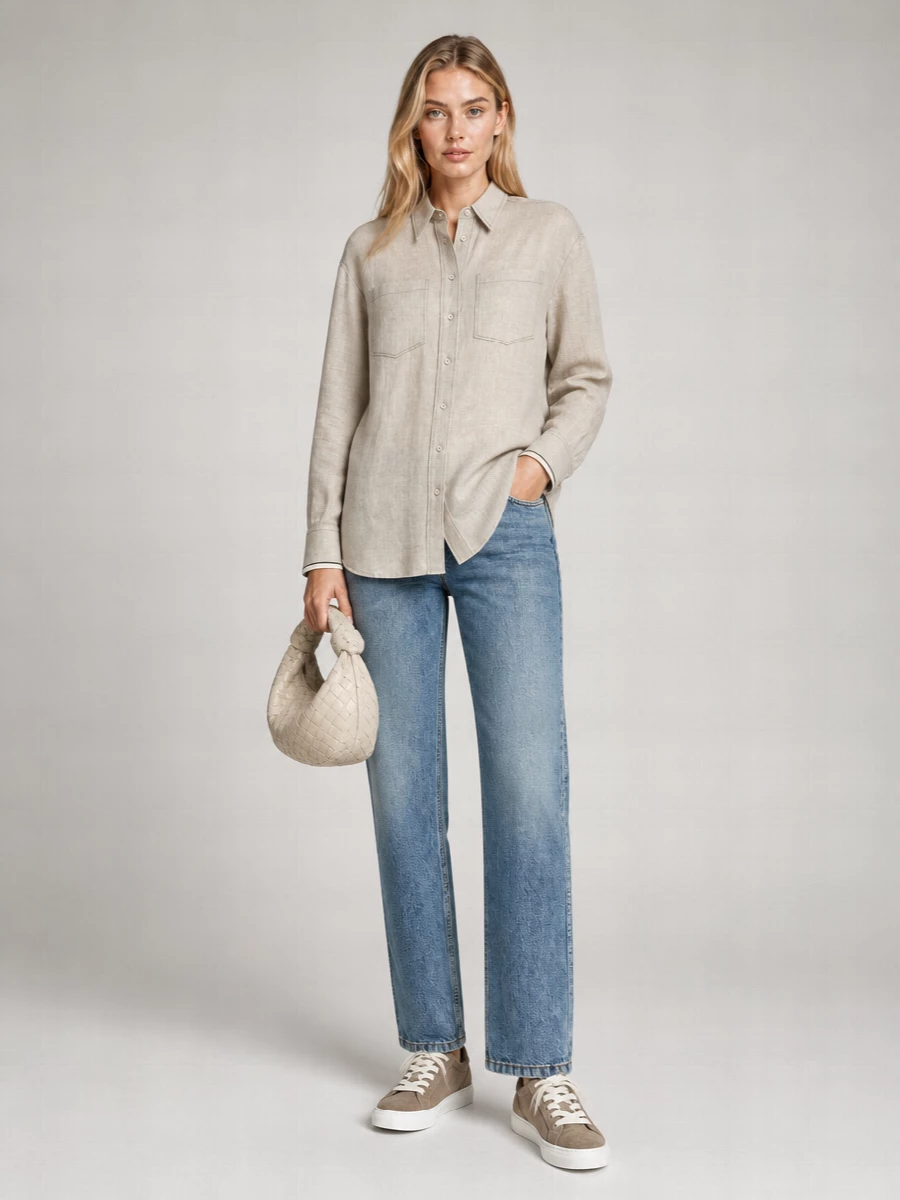 Brunello Cucinelli Denim Mid-Rise Straight-Leg Jeans