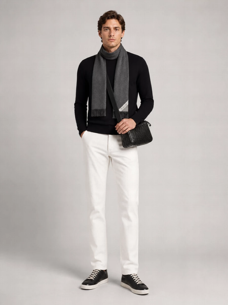 Kiton Wool Ribbed Crew Neck Sweater