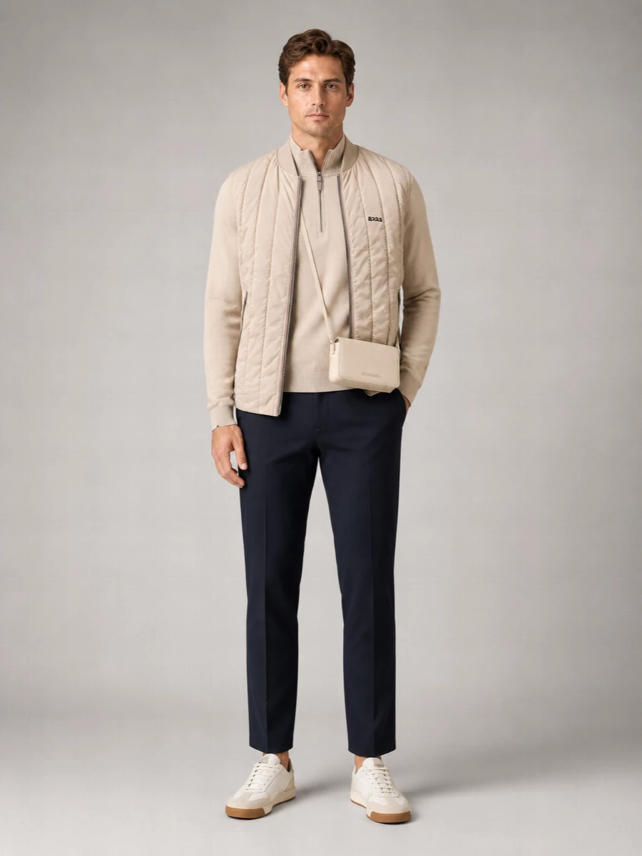 Boss Quilted Sleeveless Jacket Zip Pockets
