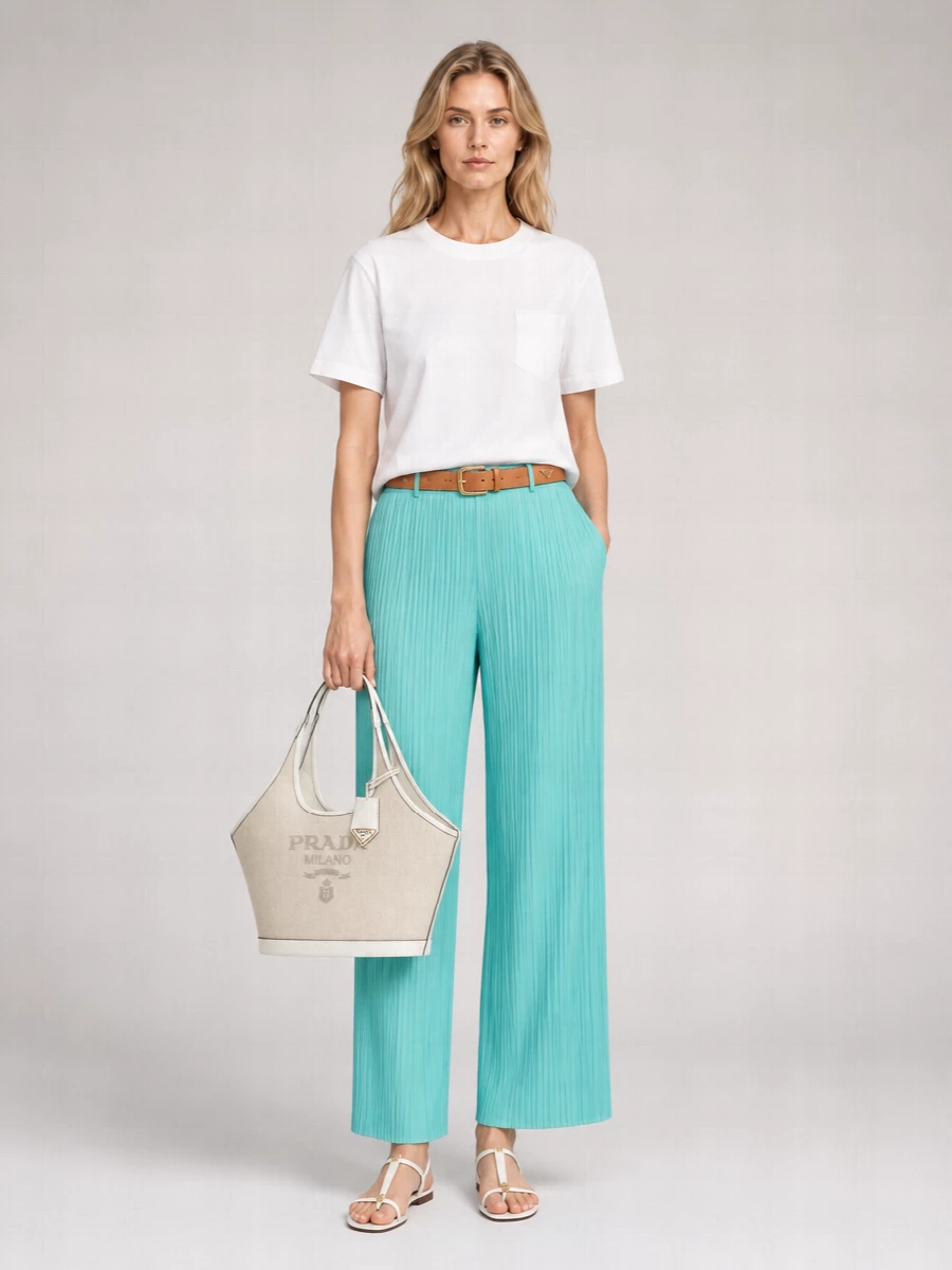 Pleats Please Issey Miyake Straight-Leg Loungewear Trousers
