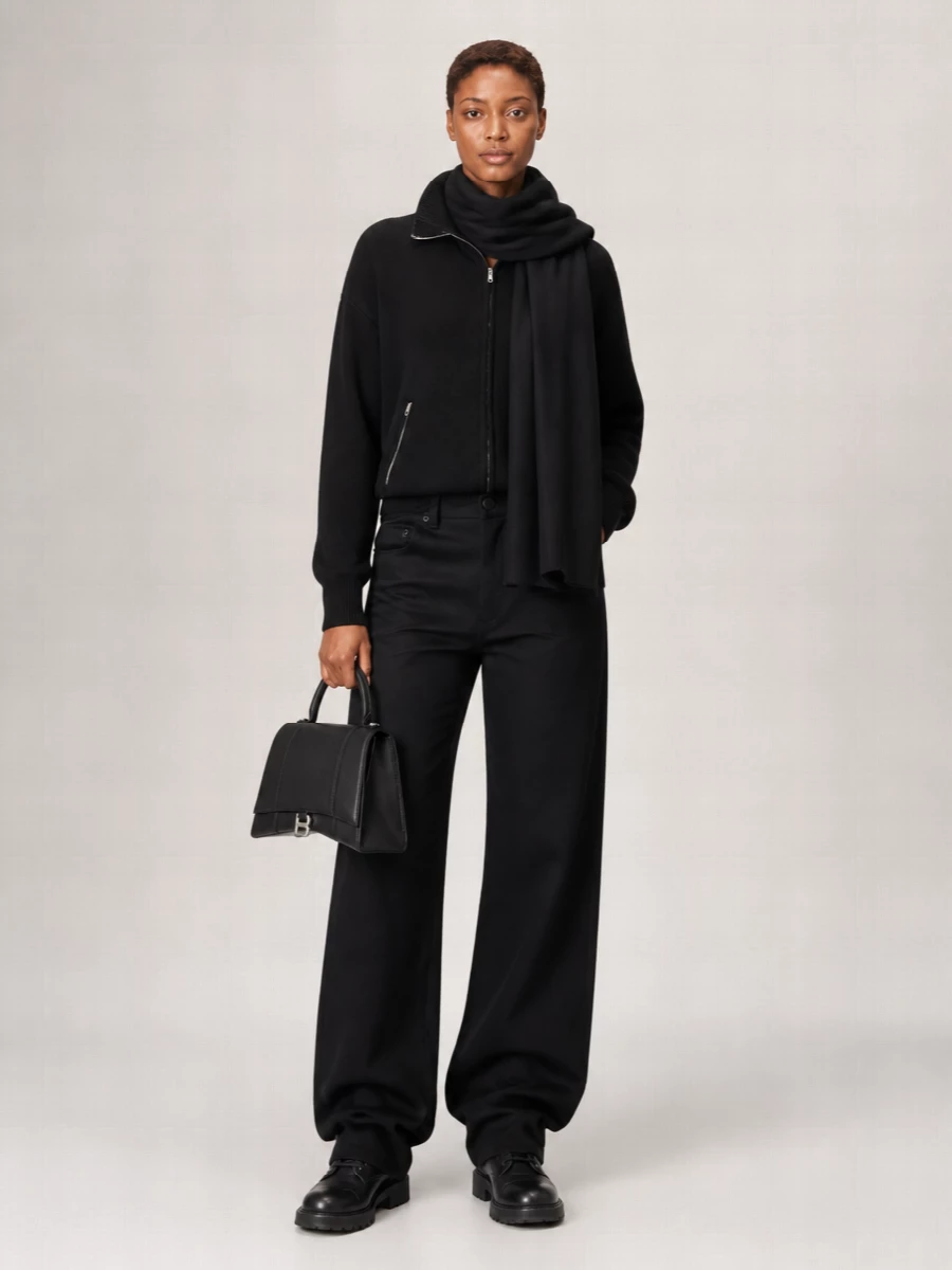 Balenciaga Cotton Ribbed Turtleneck Zip Jumper