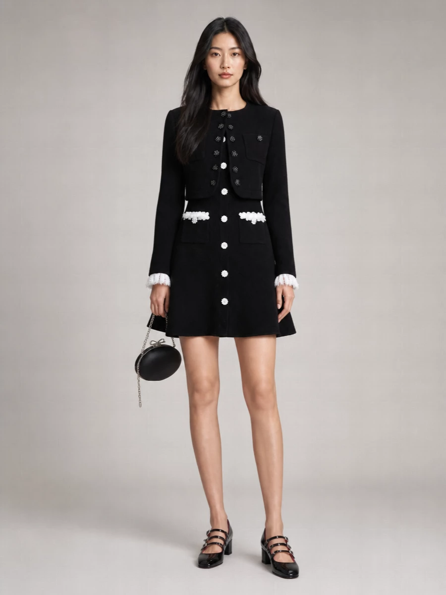 Self-Portrait Cropped Padded Coat