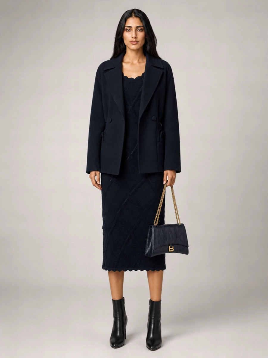 Blazé Milano Ribbed Double-Breasted Blazer