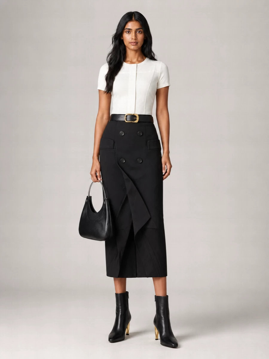 Alexander Mcqueen Wool High-Rise Pencil Skirt