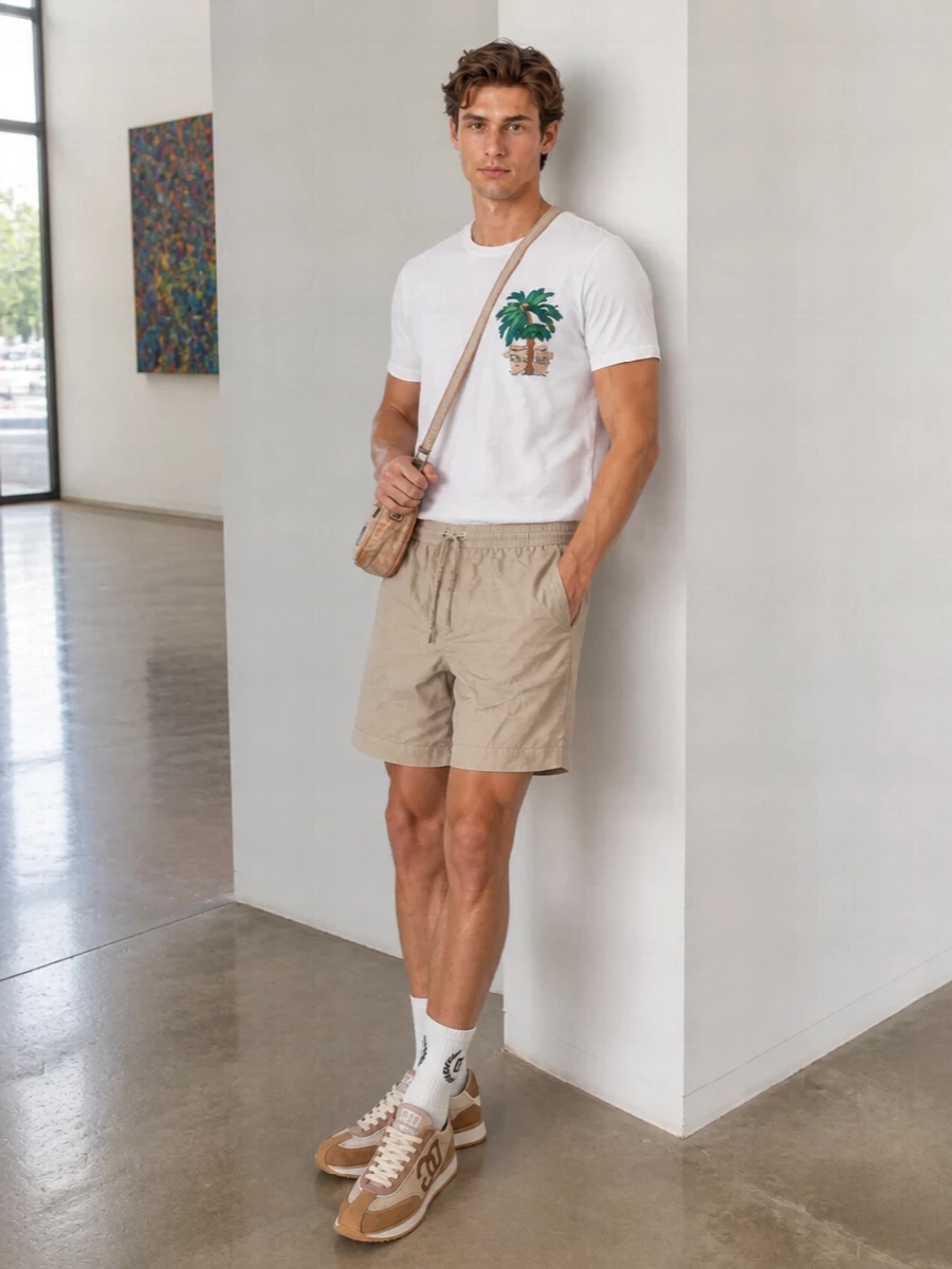 Dolce gabbana palm tee sand shorts runners
