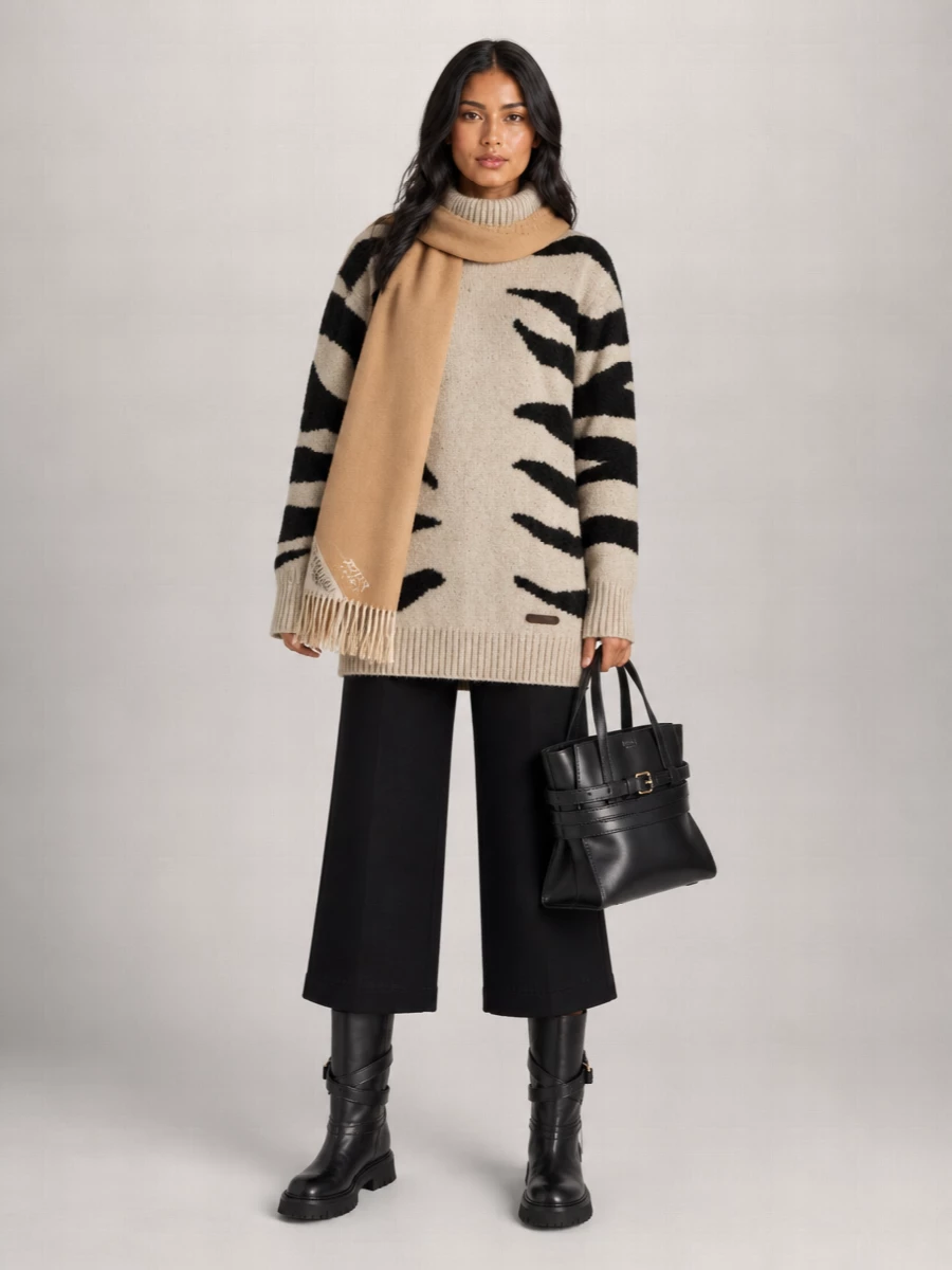 Moschino Silk Wool Blend Sweater Dress