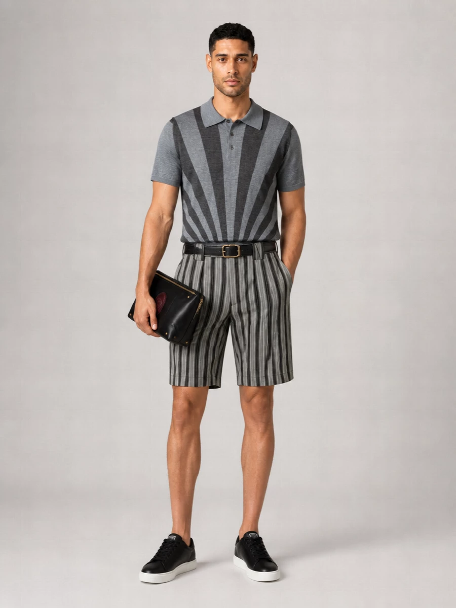 Versace Striped Wool Straight-Leg Trousers
