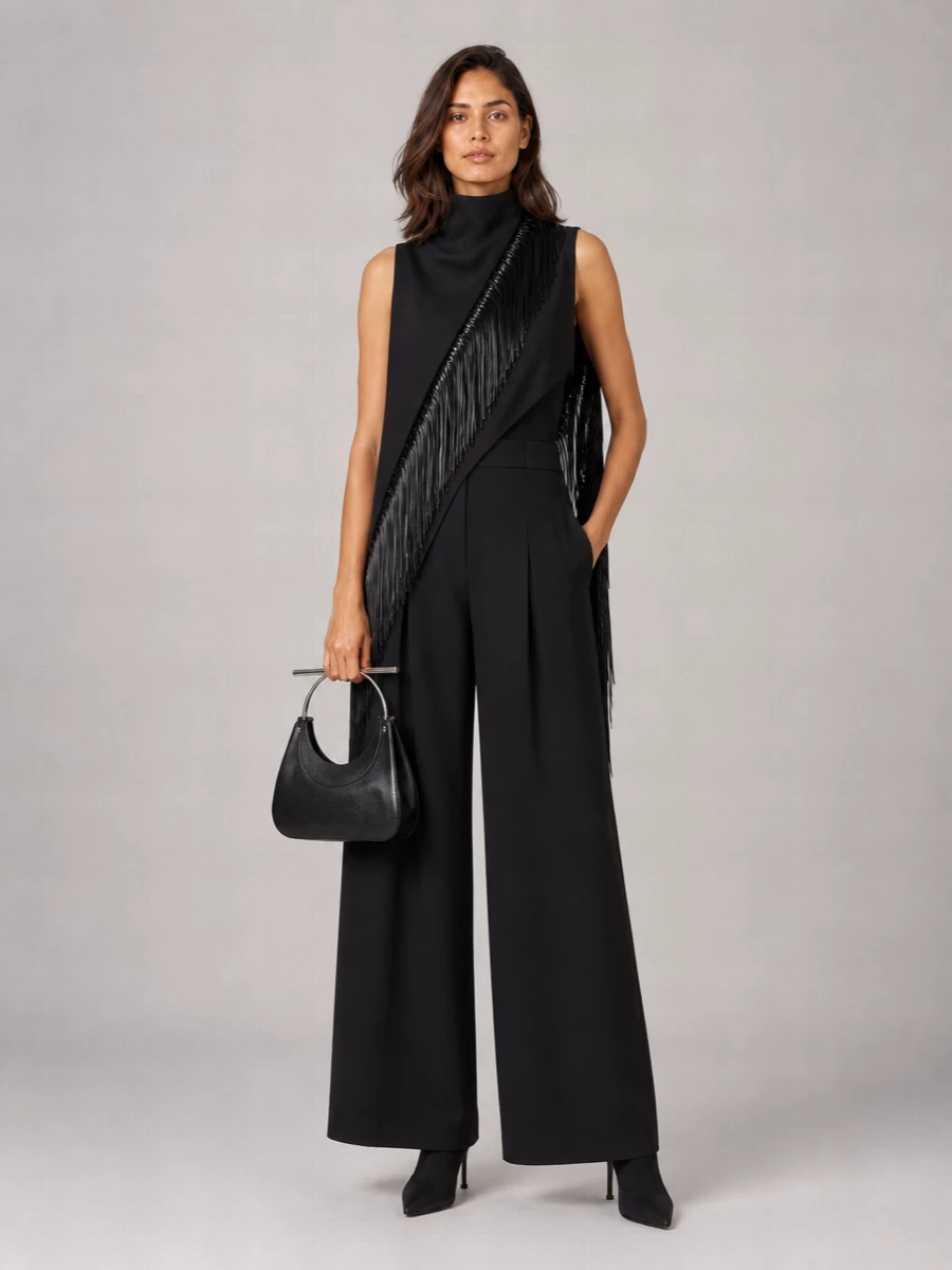 Sportmax fringed asymmetric sleeveless top