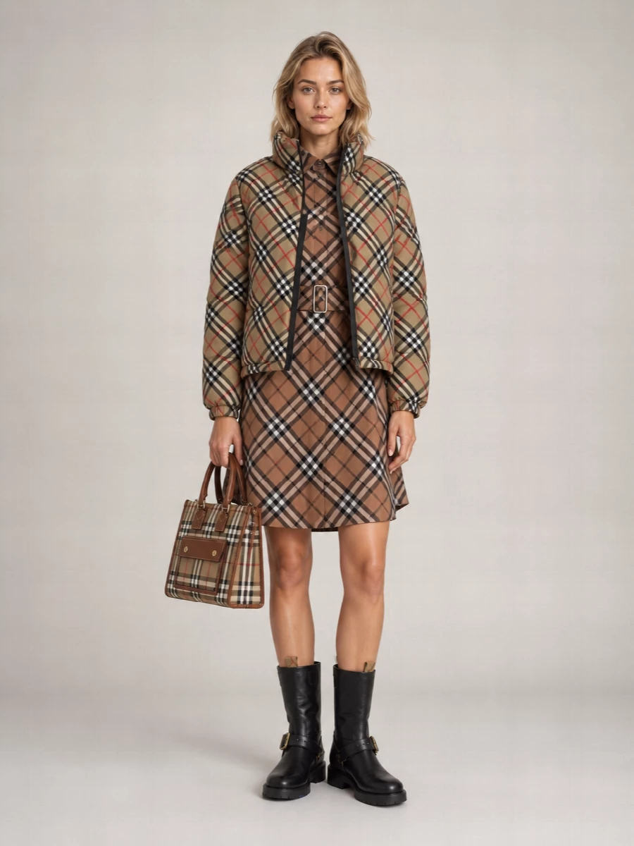 Burberry Down Check Puffer Jacket