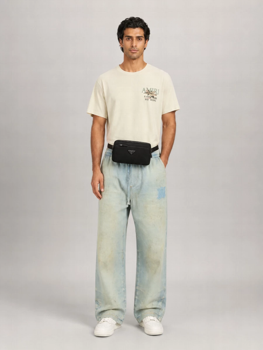 Amiri Denim Relaxed-Fit Wide-Leg Jeans
