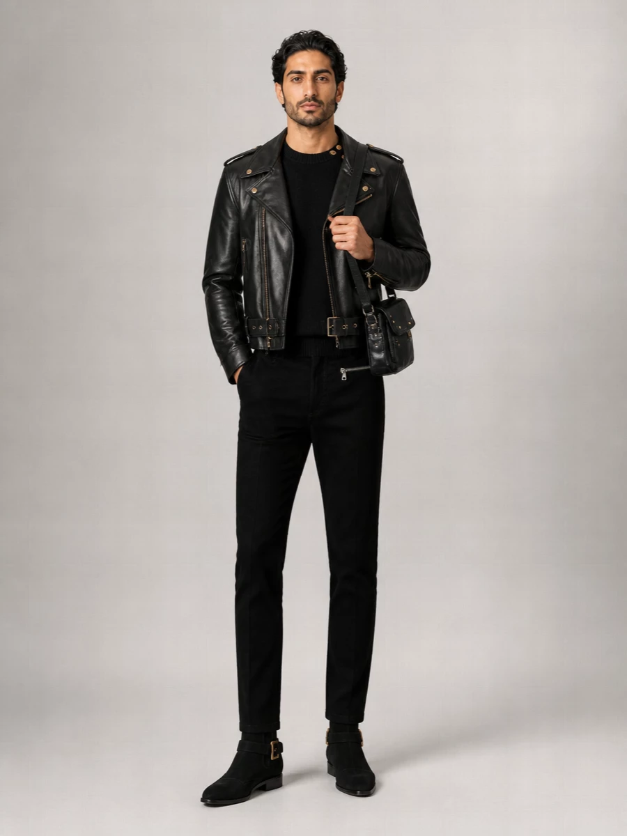 Balmain Leather Biker Jacket
