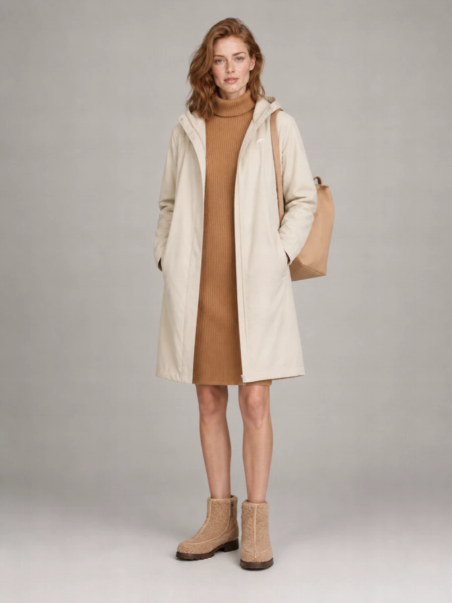 K-Way Hooded Parka Coat